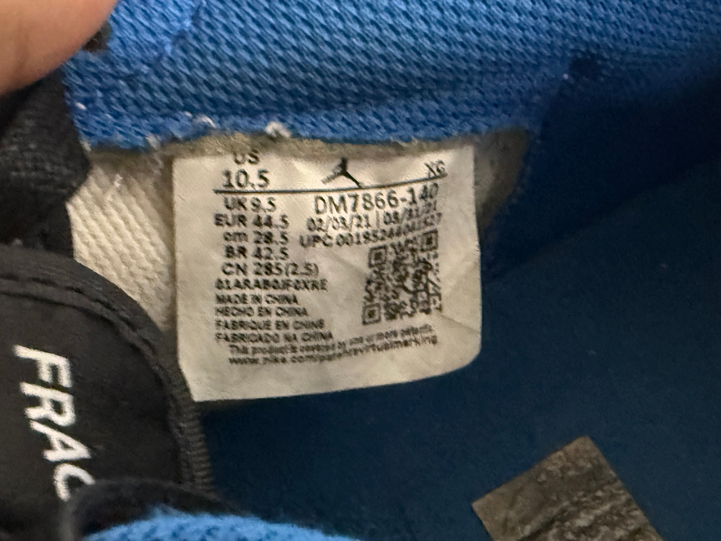 Jordan 1 Low Travis Scott Fragment 10.5 Men/12 Women “Preowned”