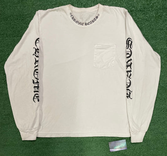 Chrome Hearts neck logo white longsleeve
