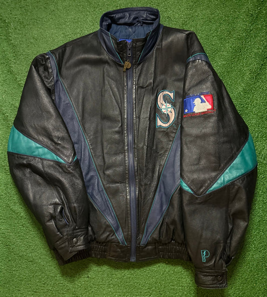 Vintage Seattle Mariners Leather Jacket Pro Player