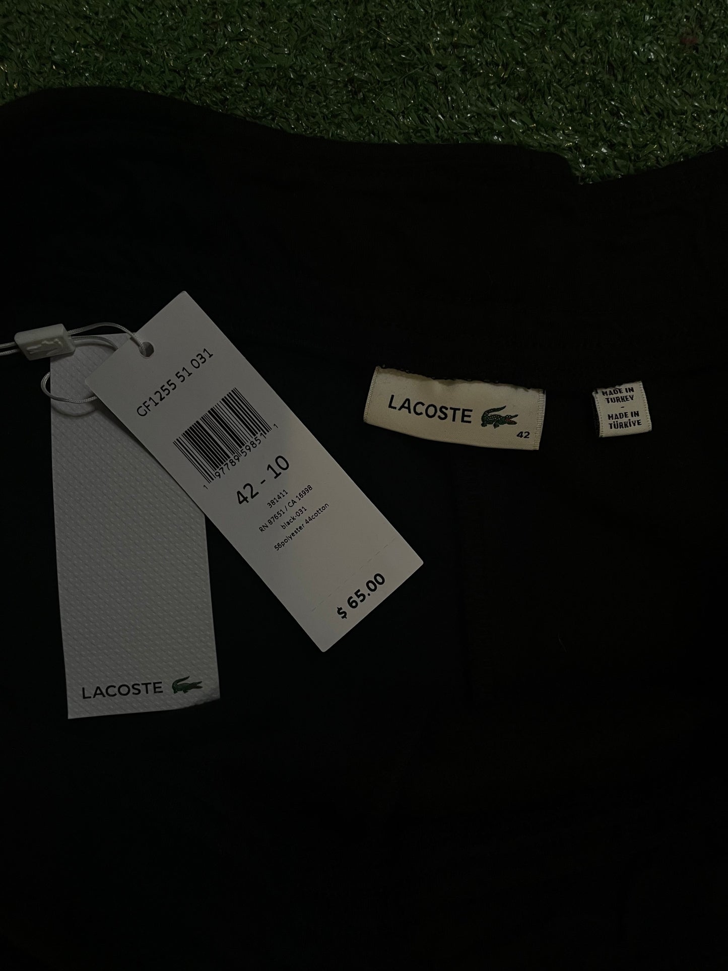 Lacoste embroidered  black shorts