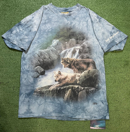 Vintage 1990s wolves & waterfall tee
