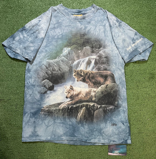 Vintage 1990s wolves & waterfall tee