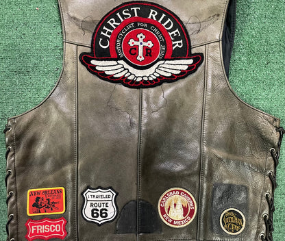 Vintage 1980s Christ rider motorcycle patch vest