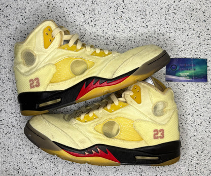 Jordan 5 Off White Sail 10.5 Men/12 Women “Preowned”