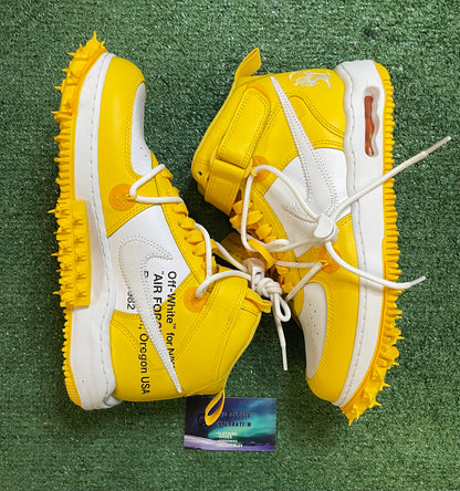 Nike Air Force 1 mid X off white leather varsity maize