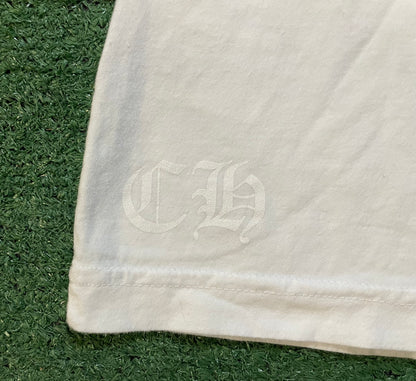 Chrome Hearts white and purple neck logo tee