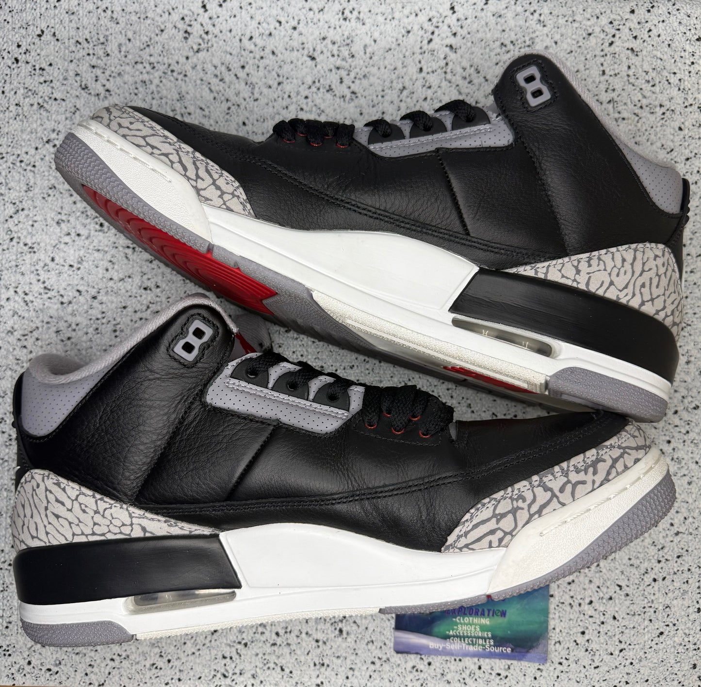 Jordan 3 Black Cement 13 Men “Preowned”