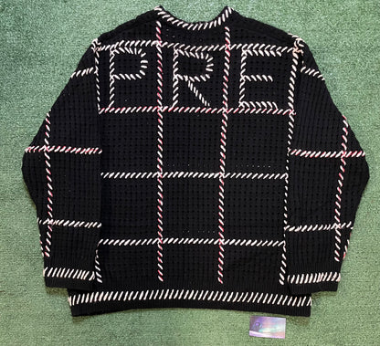 Supreme quilt stitch black sweater