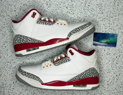 Jordan 3 Cardinal Red 9.5 Men/11 Women “Preowned”