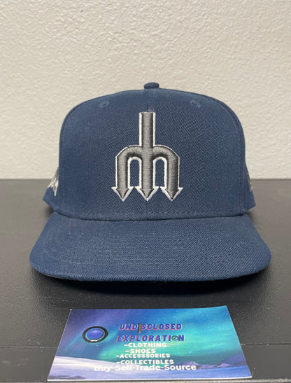 Seattle Mariners trident dark blue and grey fitted hat