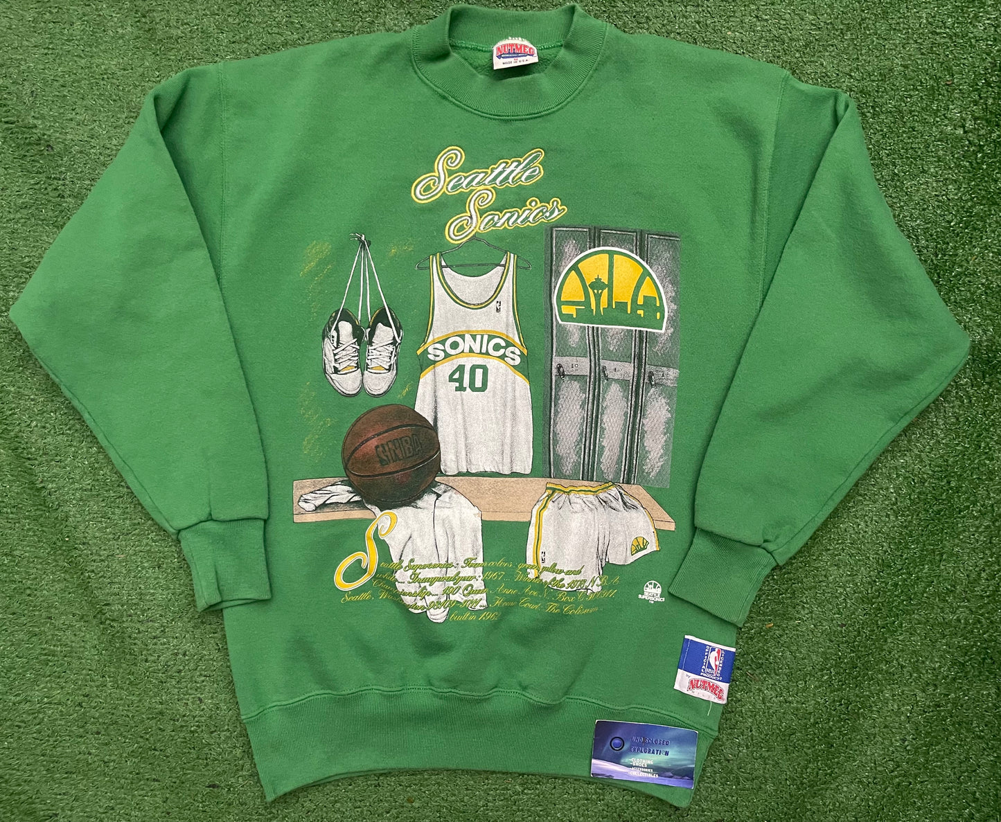Vintage Seattle SuperSonics Shawn Kemp Locker Crewneck