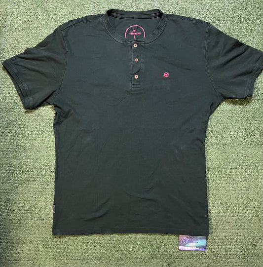 Delascar green short sleeve Henley shirt
