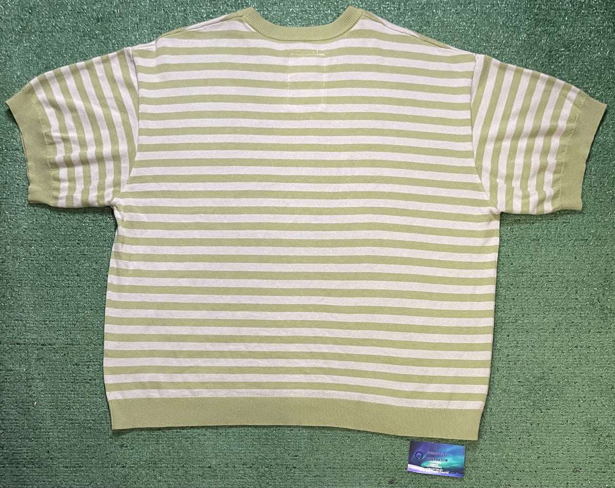 Basketcase gallery grey & sage striped tee
