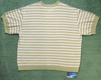 Basketcase gallery grey & sage striped tee