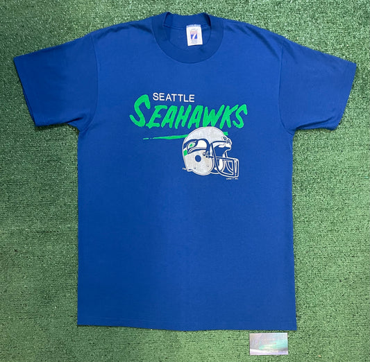 Vintage 1970s Seattle Seahawks helmet tee