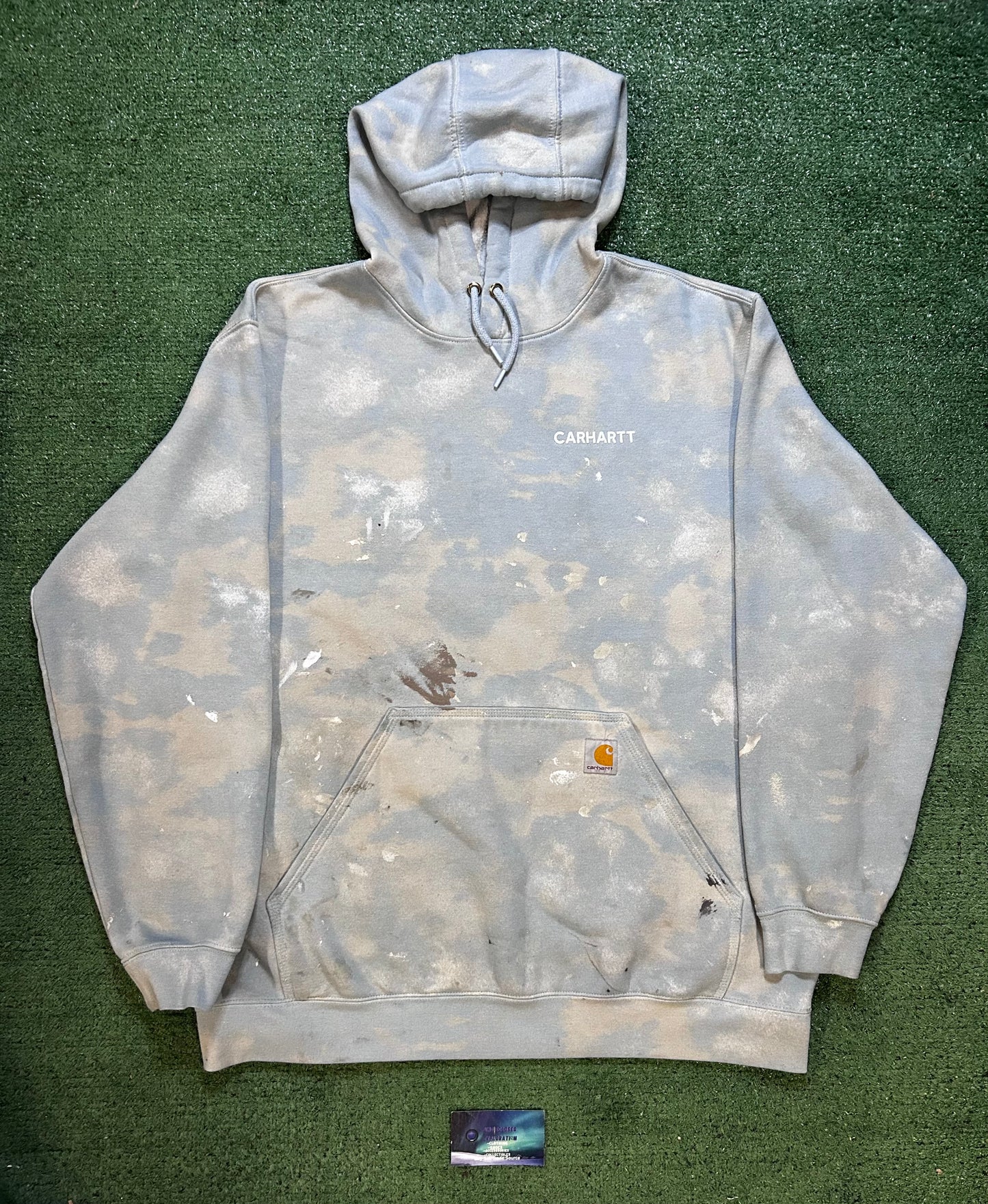 Carhartt blue paint splatter hoodie