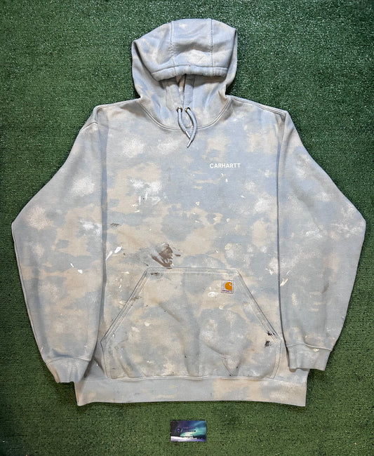Carhartt blue paint splatter hoodie