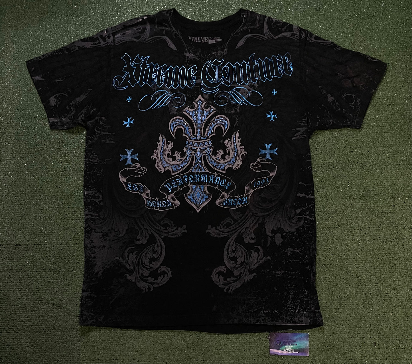 Xtreme Couture design by affliction blue & black tee