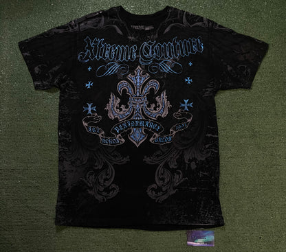 Xtreme Couture design by affliction blue & black tee