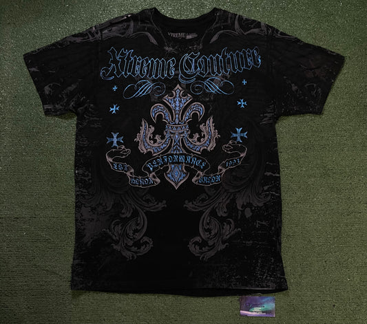Xtreme Couture design by affliction blue & black tee