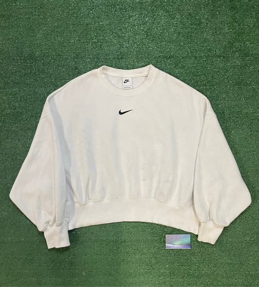 Nike center swoosh white white crewneck