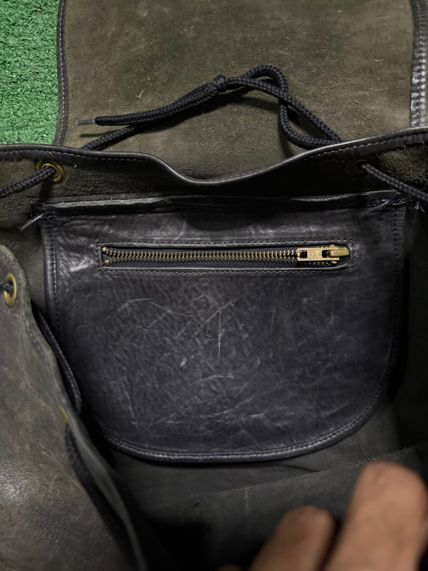 Vintage Robert Cheau Leather Sack Backpack