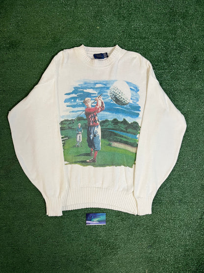 Vintage 1990s knitted golf crewneck