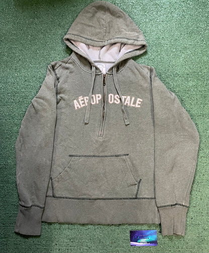 Aeropostale 2000s green half zip hoodie