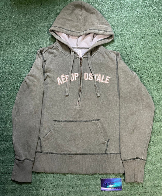 Aeropostale 2000s green half zip hoodie