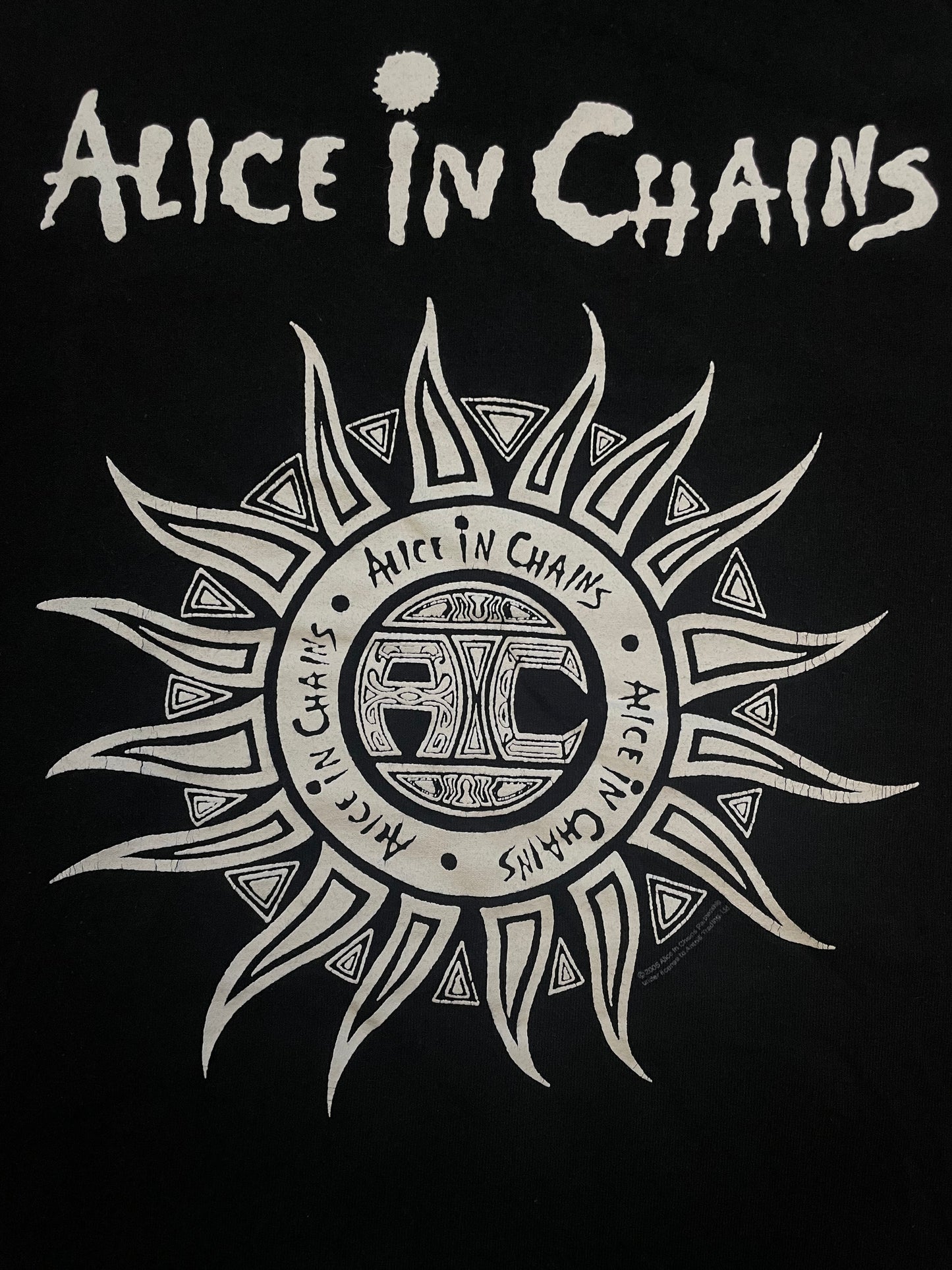 Vintage 2000s Alice In Chains sun logo tee
