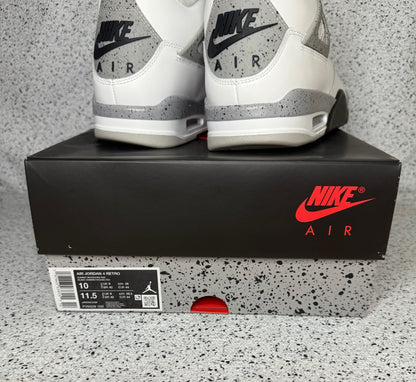 Jordan 4 White Cement 10 Men/11.5 Women “Preowned”