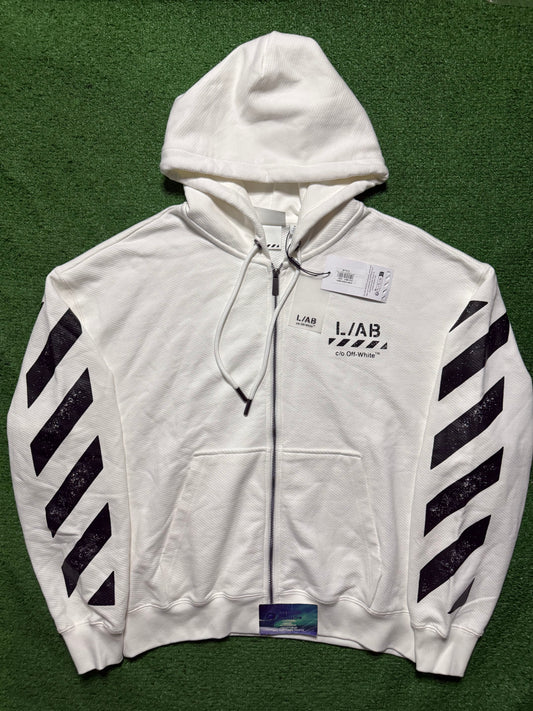 Off-White L/AB Zip Up Hoodie
