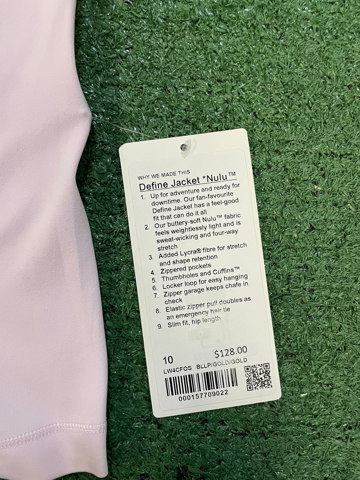 Lululemon Define Nulu pink haze / rose gold Jacket