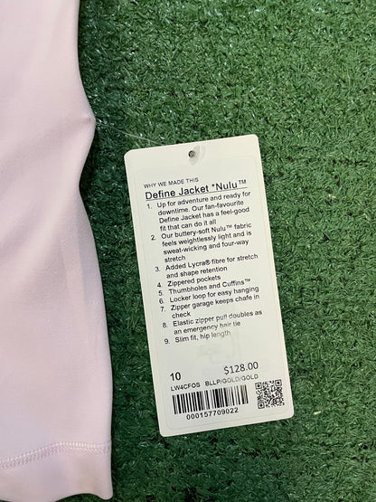 Lululemon Define Nulu pink haze / rose gold Jacket