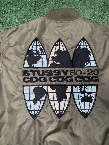 Stussy 40th anniversary x comme des Garçons MA-1 jacket olive