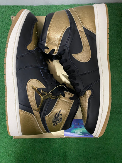 Jordan 1 high black metallic Gold