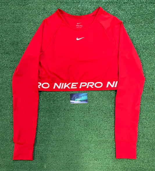Nike Pro cropped red longsleeve