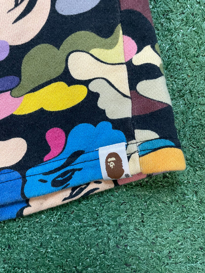A Bathing Ape Bape Multi camo sweat shorts