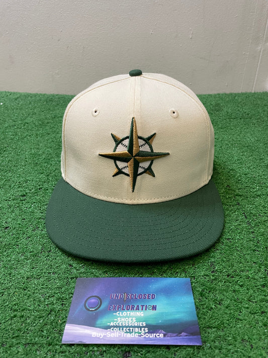 Seattle Mariners white and green 30th anniversary new era fitted hat