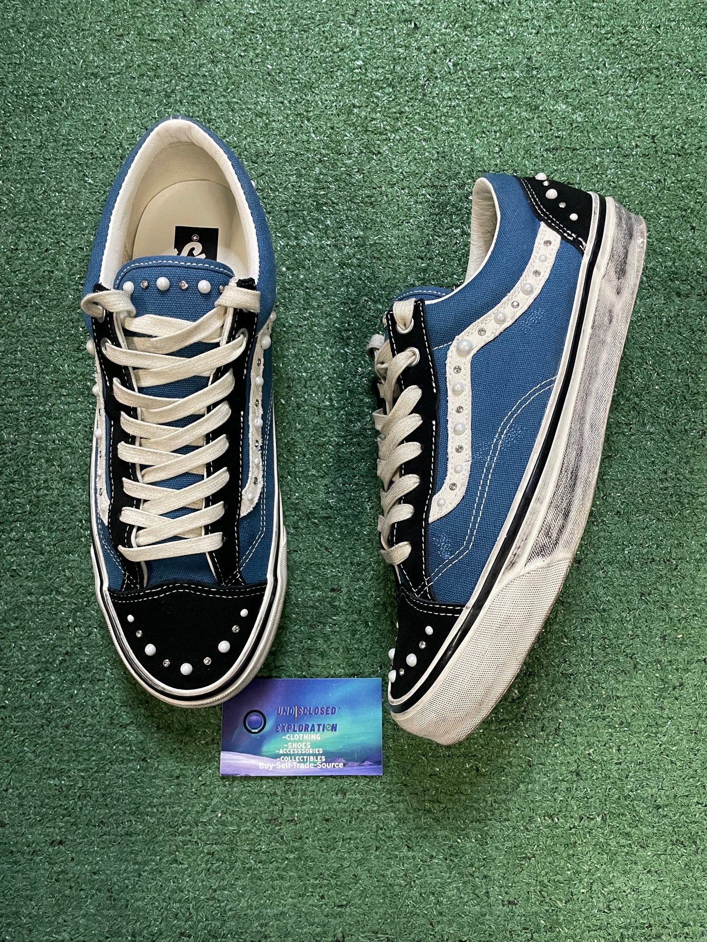 Vans old skool pearlized black & navy size 11.5men/13women