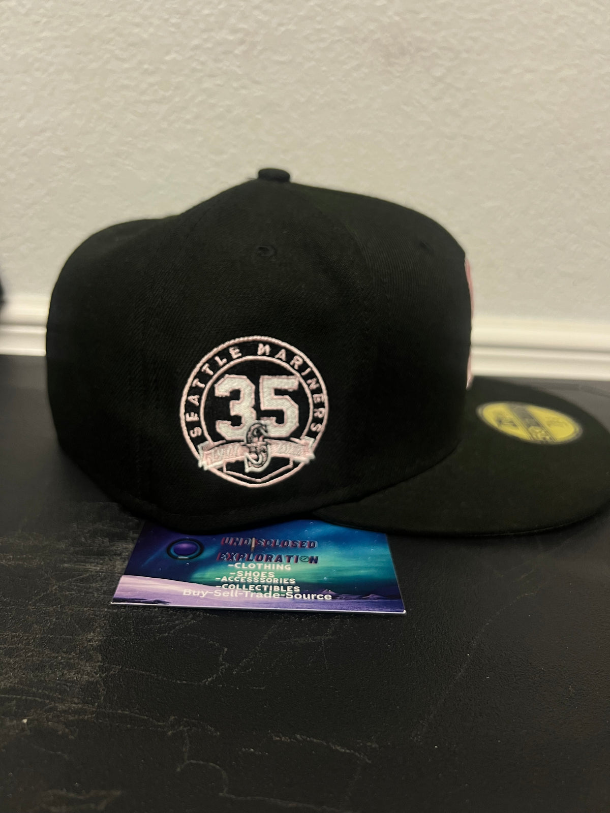 Seattle mariners 35th anniversary black & pink new era fitted hat