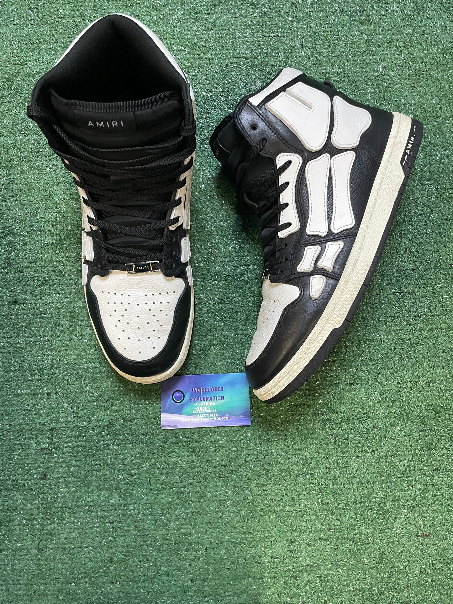 Amiri skel top high black white size 11men/12.5women(EU 44)