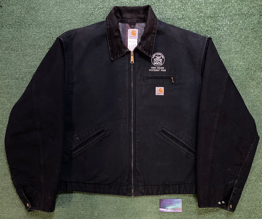 Vintage Carhartt black embroidered Detroit jacket