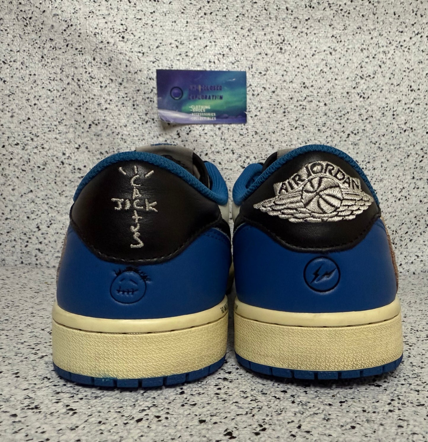 Jordan 1 Low Travis Scott Fragment 10.5 Men/12 Women “Preowned”