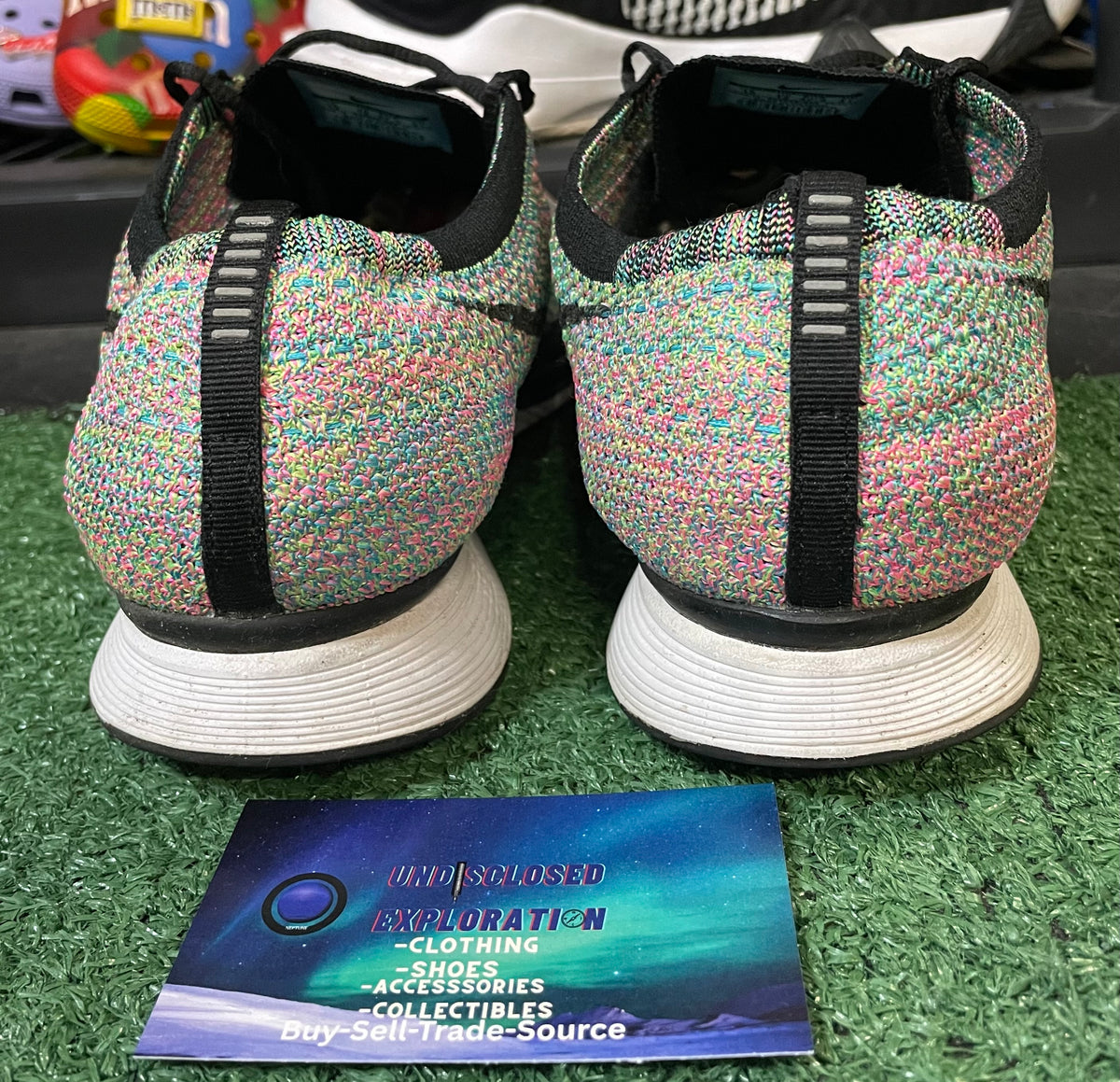 Nike Flyknit Racer multicolor black size 13men/14.5women