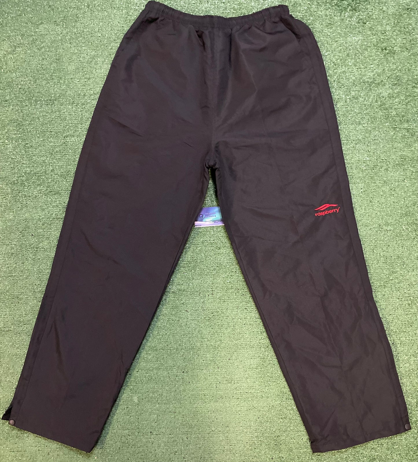 Raspberry black nylon pants