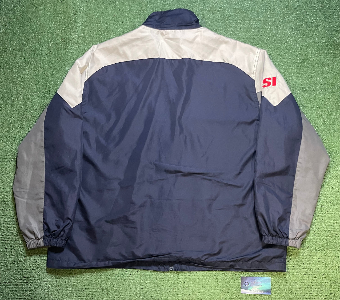 Vintage 2000s Seattle Seahawks white and blue windbreaker zip up jacket