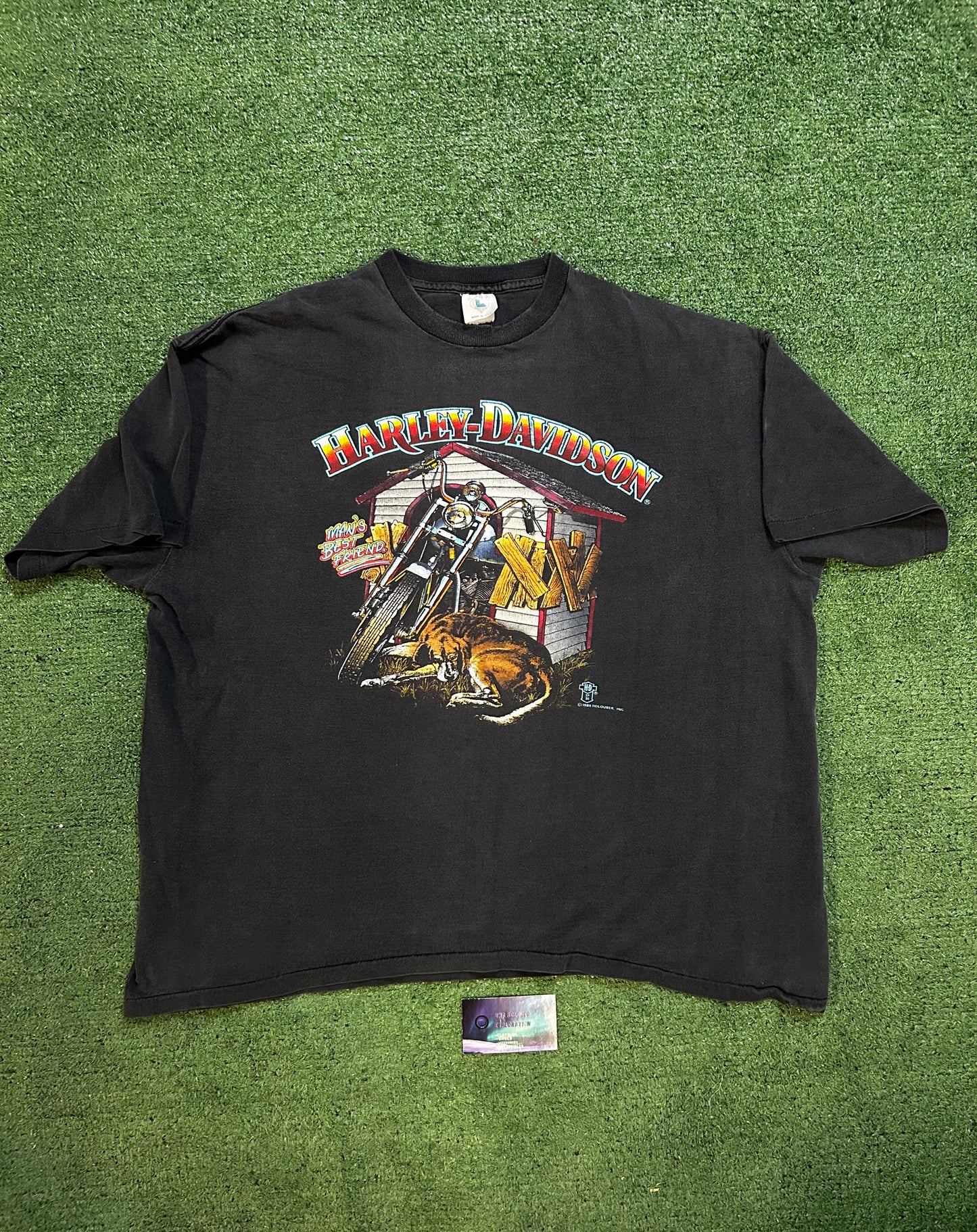 Vintage 1980s Harley Davidson man’s best friend tee
