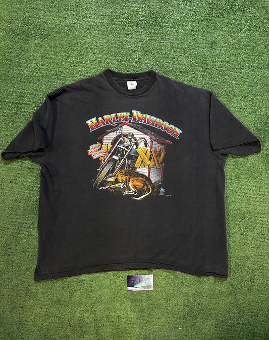 Vintage 1980s Harley Davidson man’s best friend tee