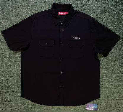 Supreme rhinestone pin up work shirt
